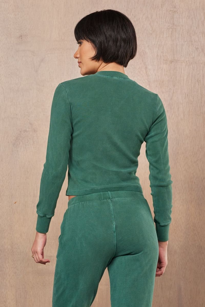 PARADISE CROP RIB HENLEY