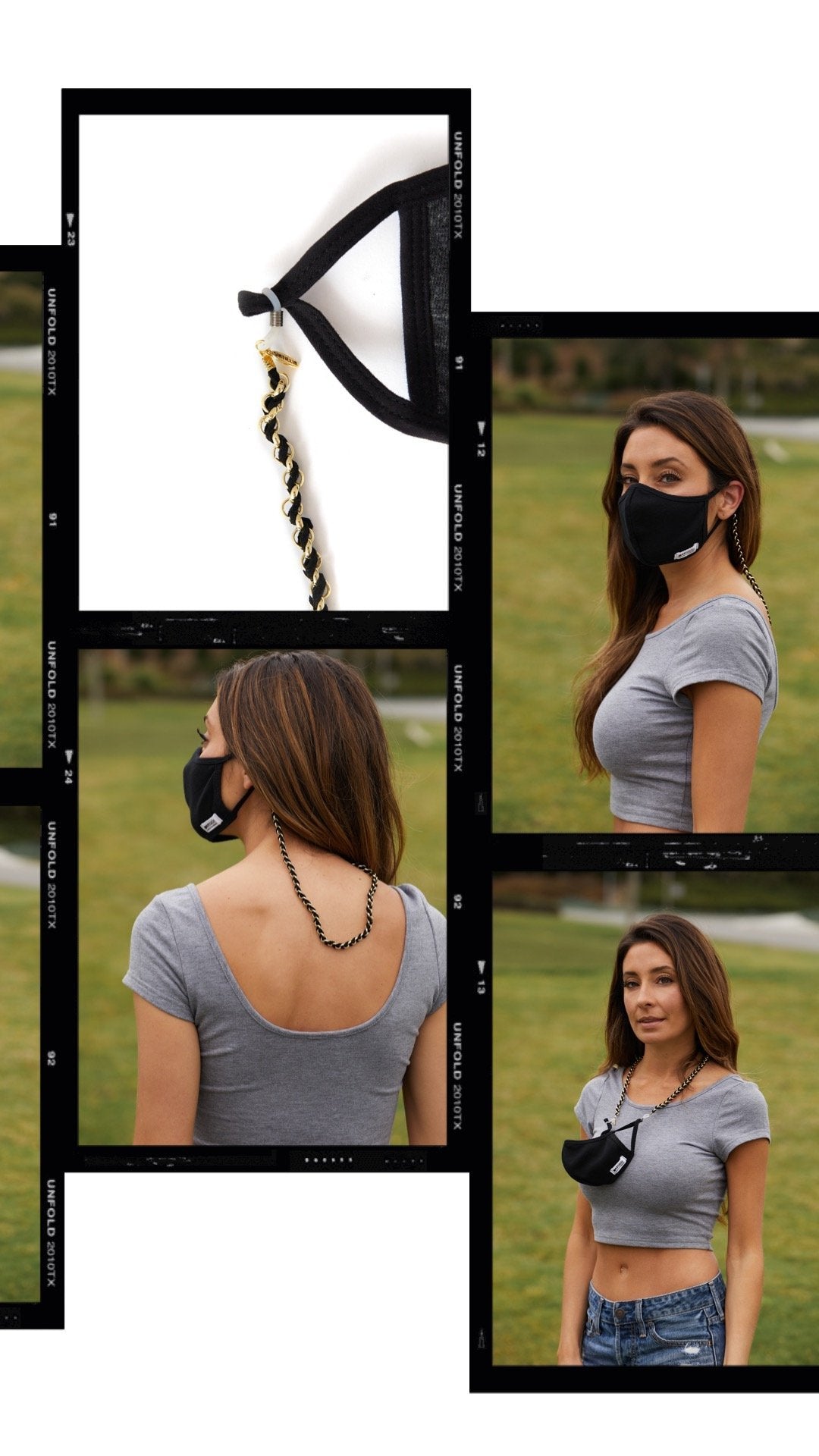 THE EBONY CLIP - BLACK BRAIDED CHAIN MASK CLIP