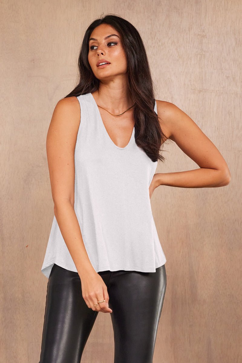 flowy white tank
