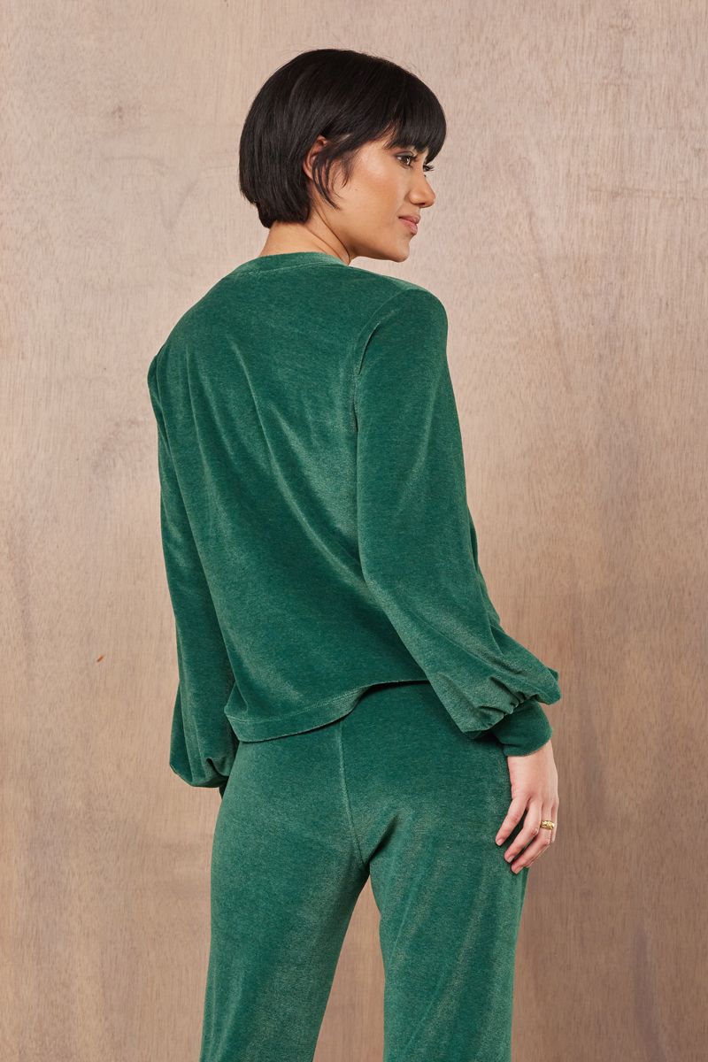 GWEN VELOUR VOLUME SLEEVE TOP