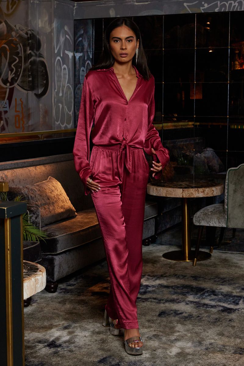 SUTTON WIDE LEG SILKY PANT