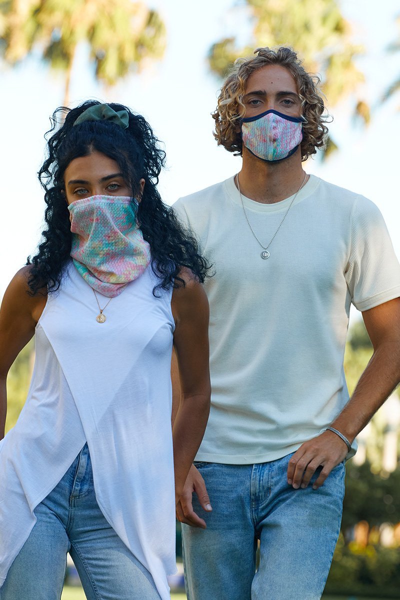 THE CALI WRAP - PINK WAFFLE WRAP MASK
