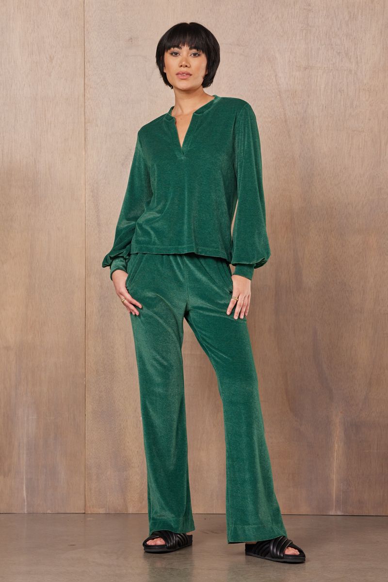 GWEN VELOUR VOLUME SLEEVE TOP
