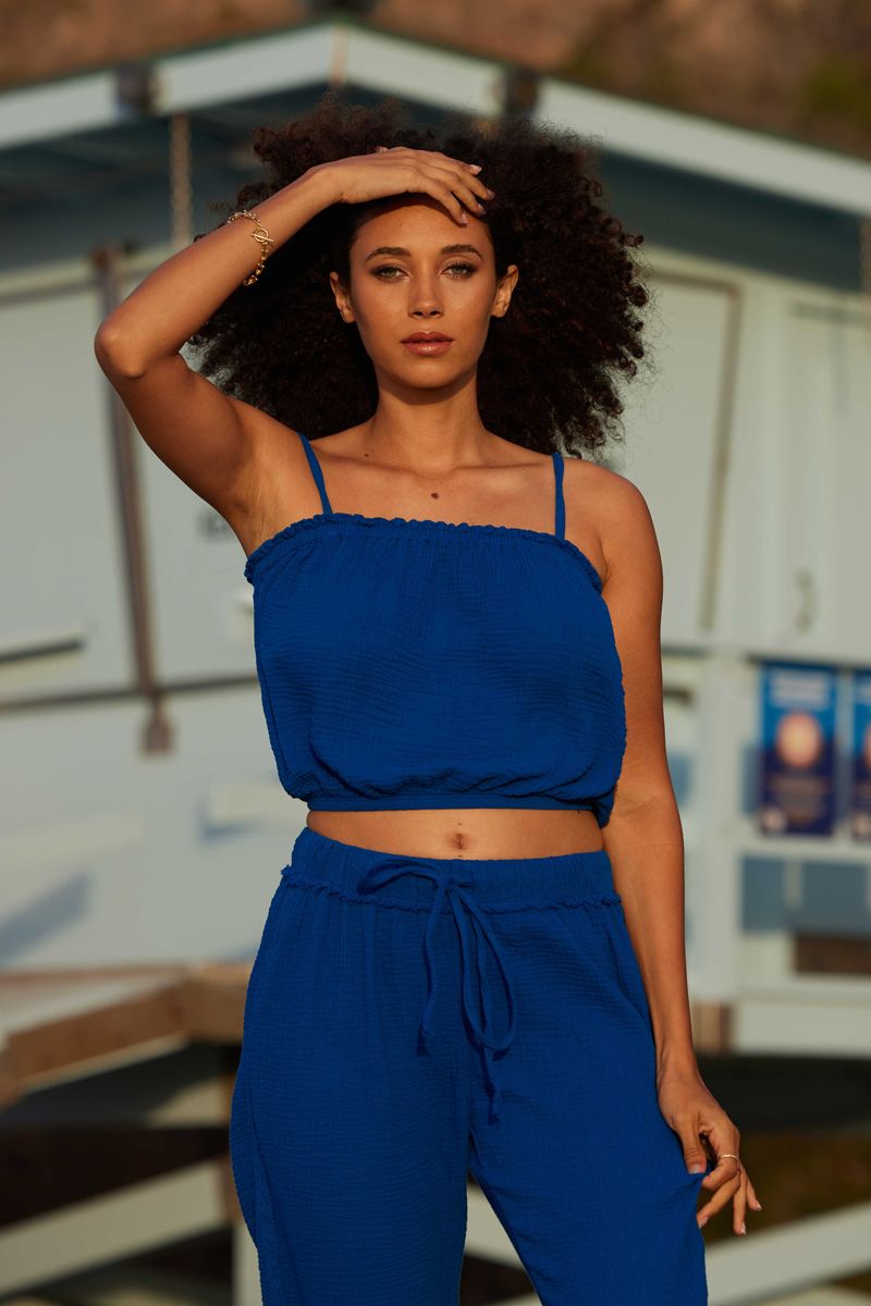 square neck cotton crop top