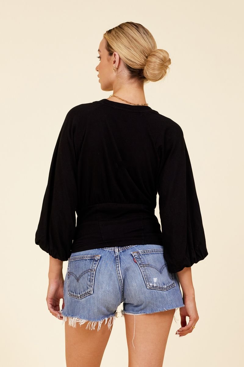back of black corset top