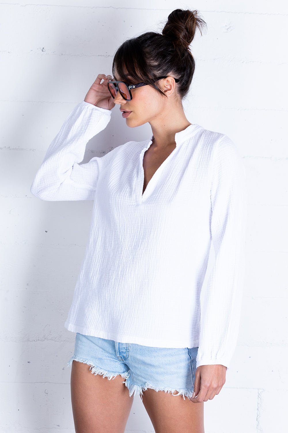 SANTA FE GAUZE LONG SLEEVE TOP