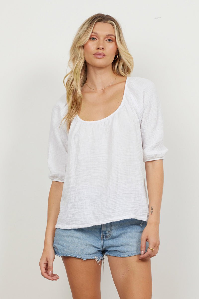 ISLAND TIME SCOOP NECK TOP - (FINAL SALE)