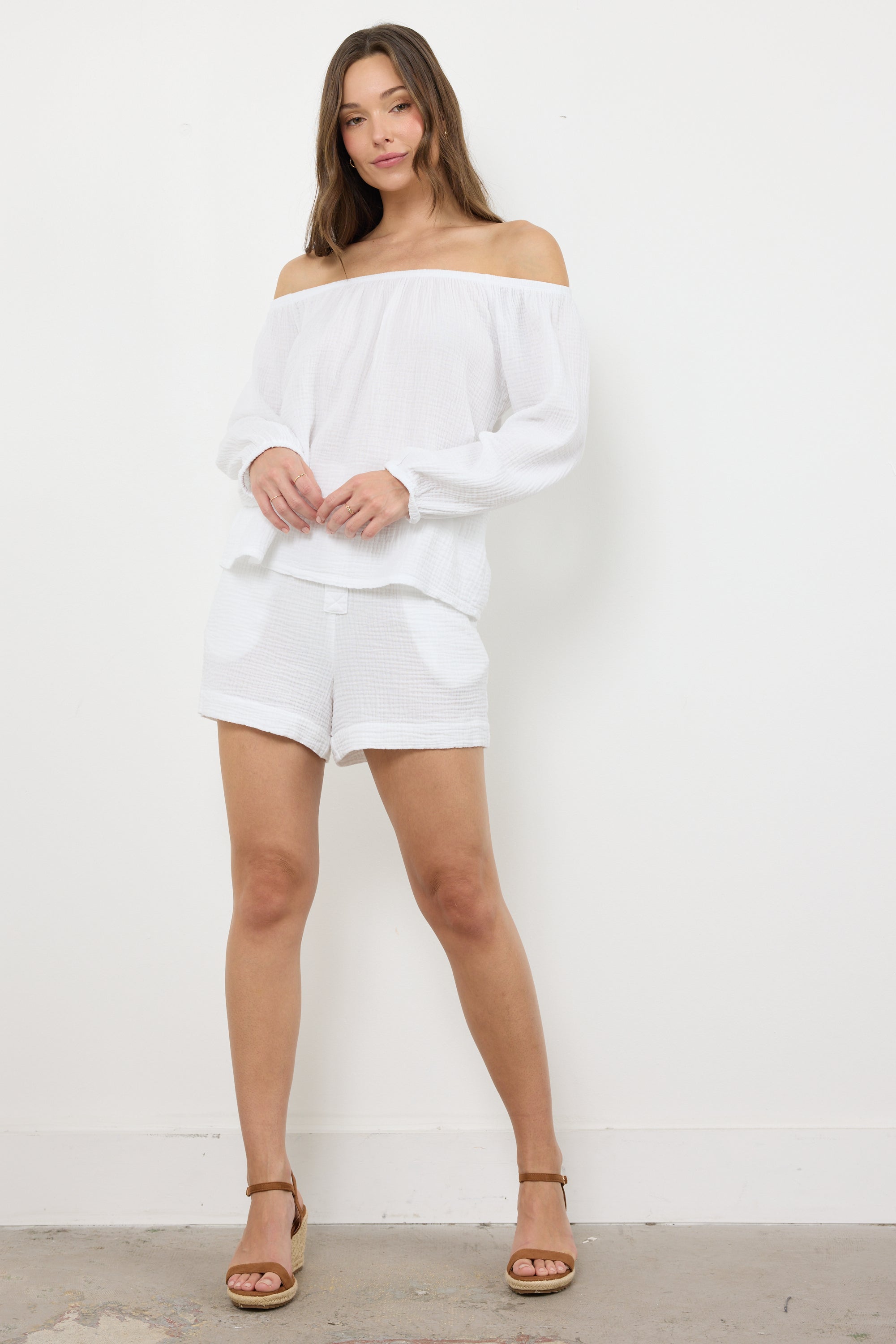 ELODIE PLEATED GAUZE SHORT