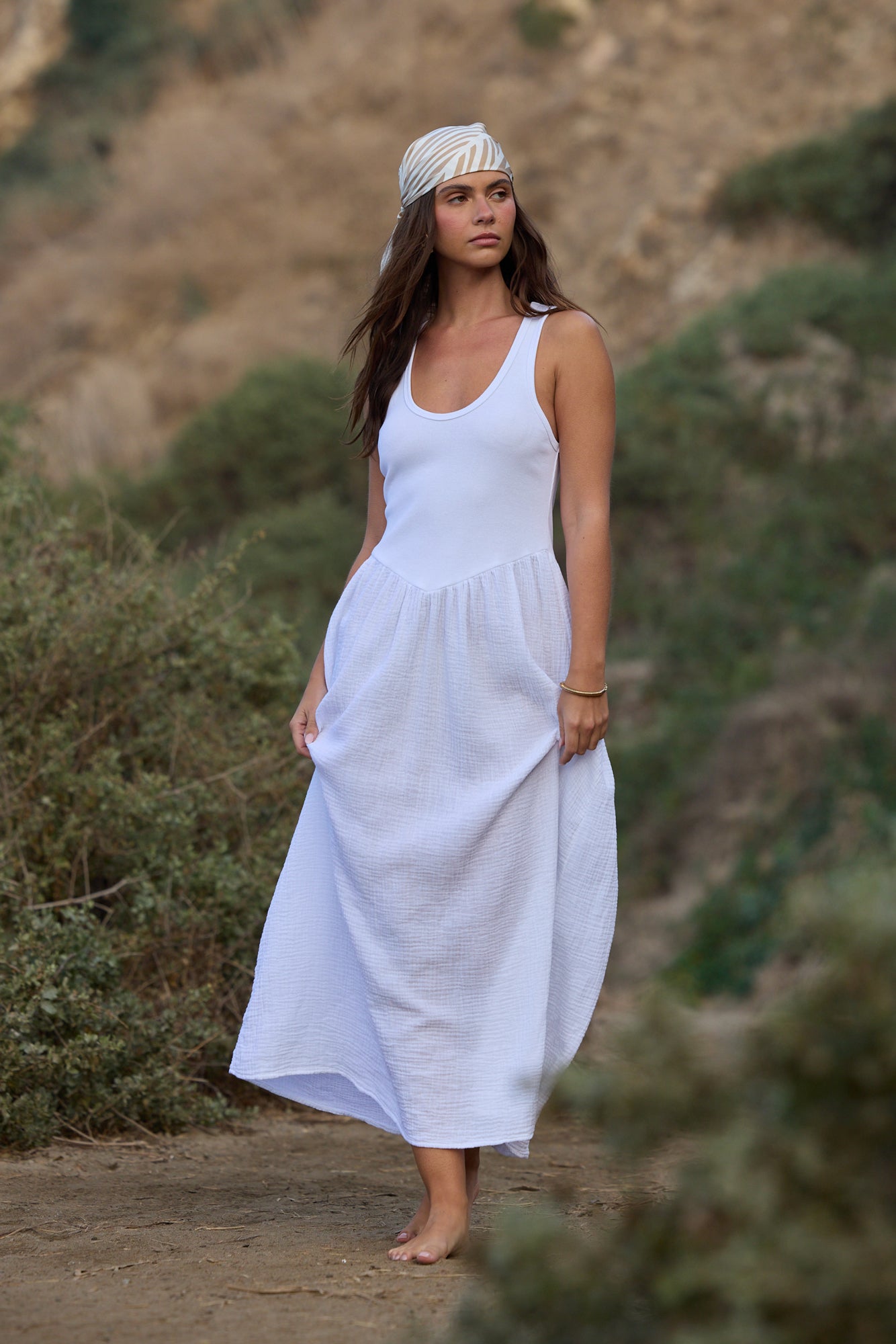 OLIVIA GAUZE SCOOP NECK DRESS