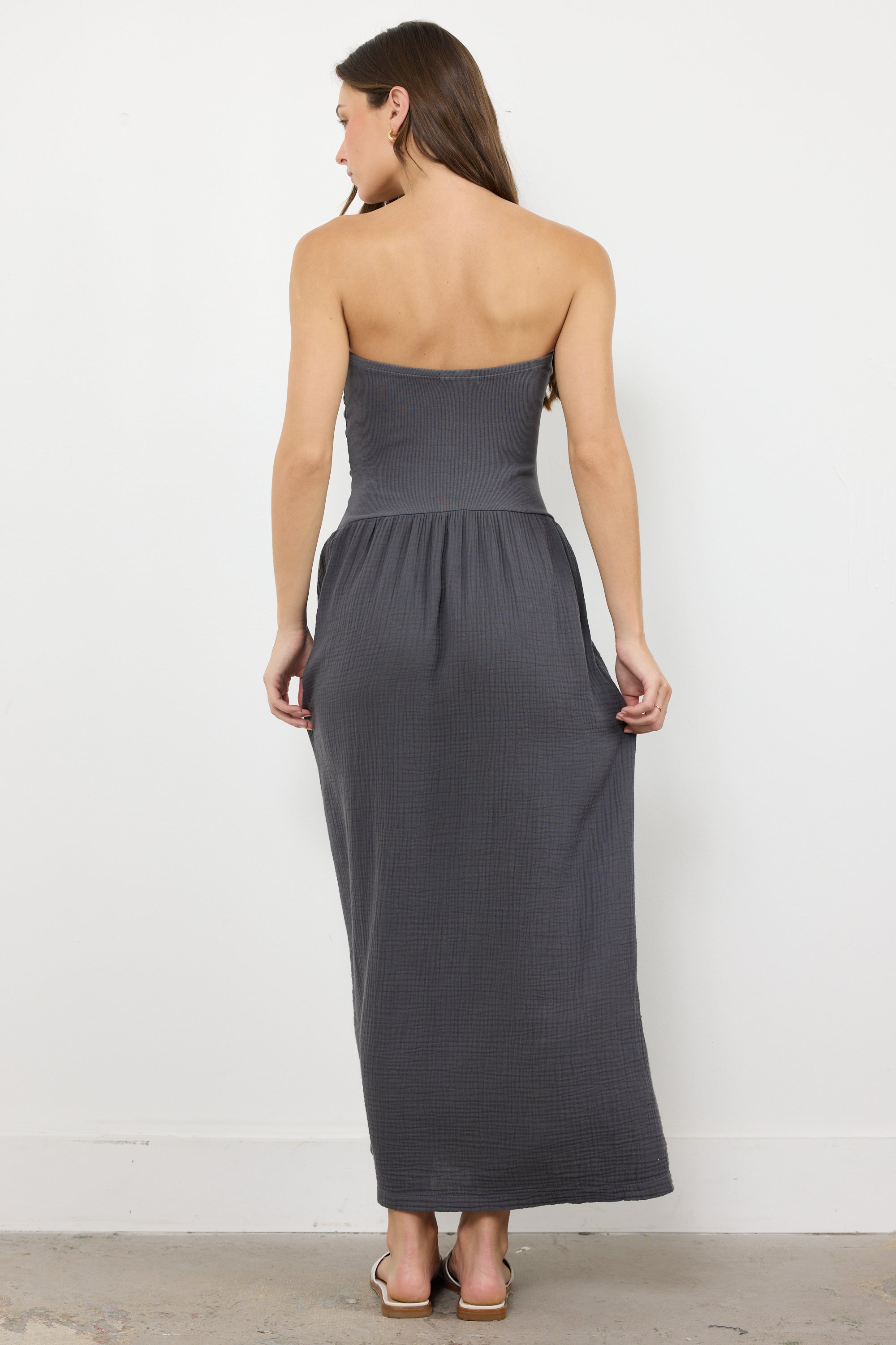LULU STRAPLESS GAUZE DRESS