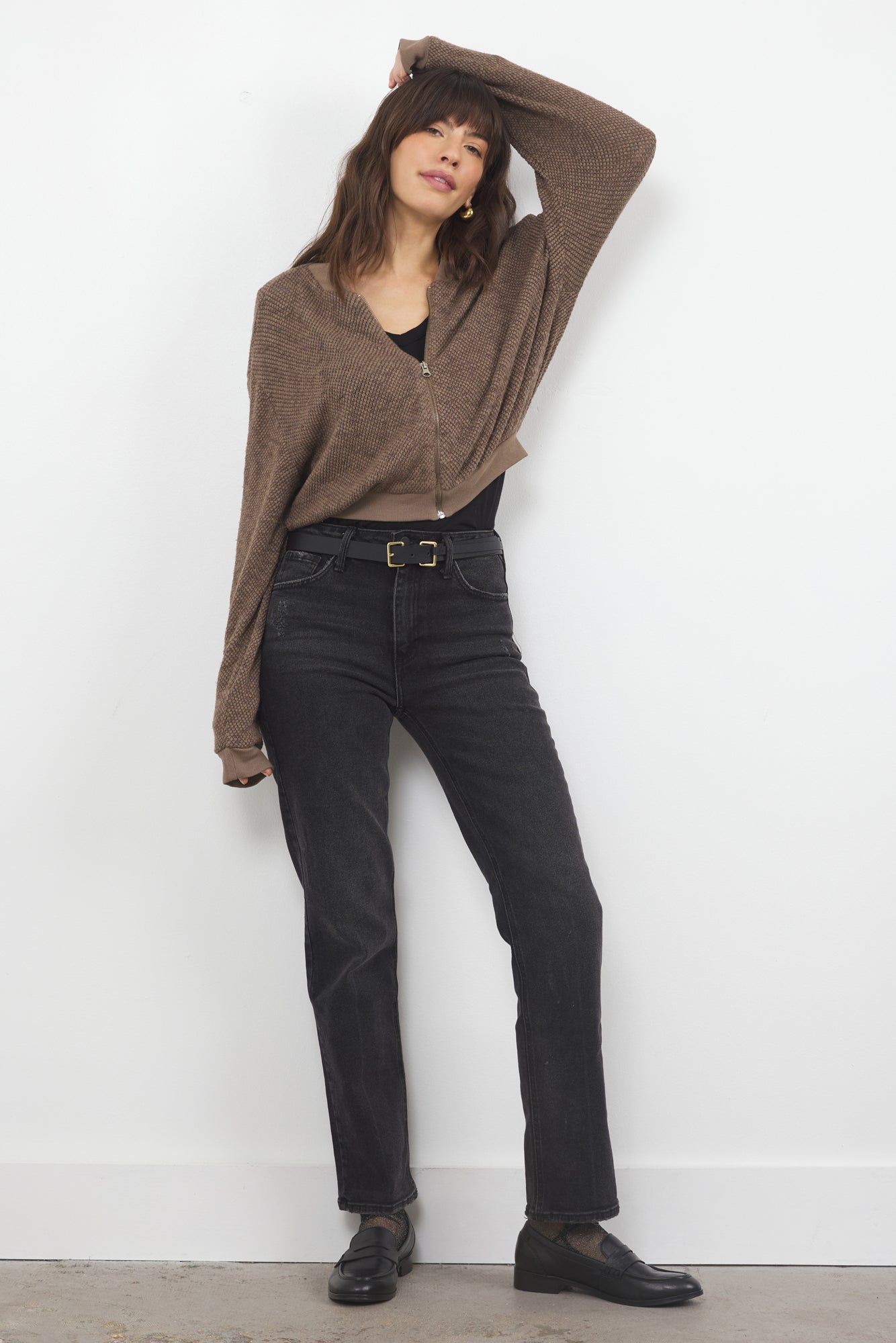 THE EIGHTIES BOMBER SWEATER JACKET
