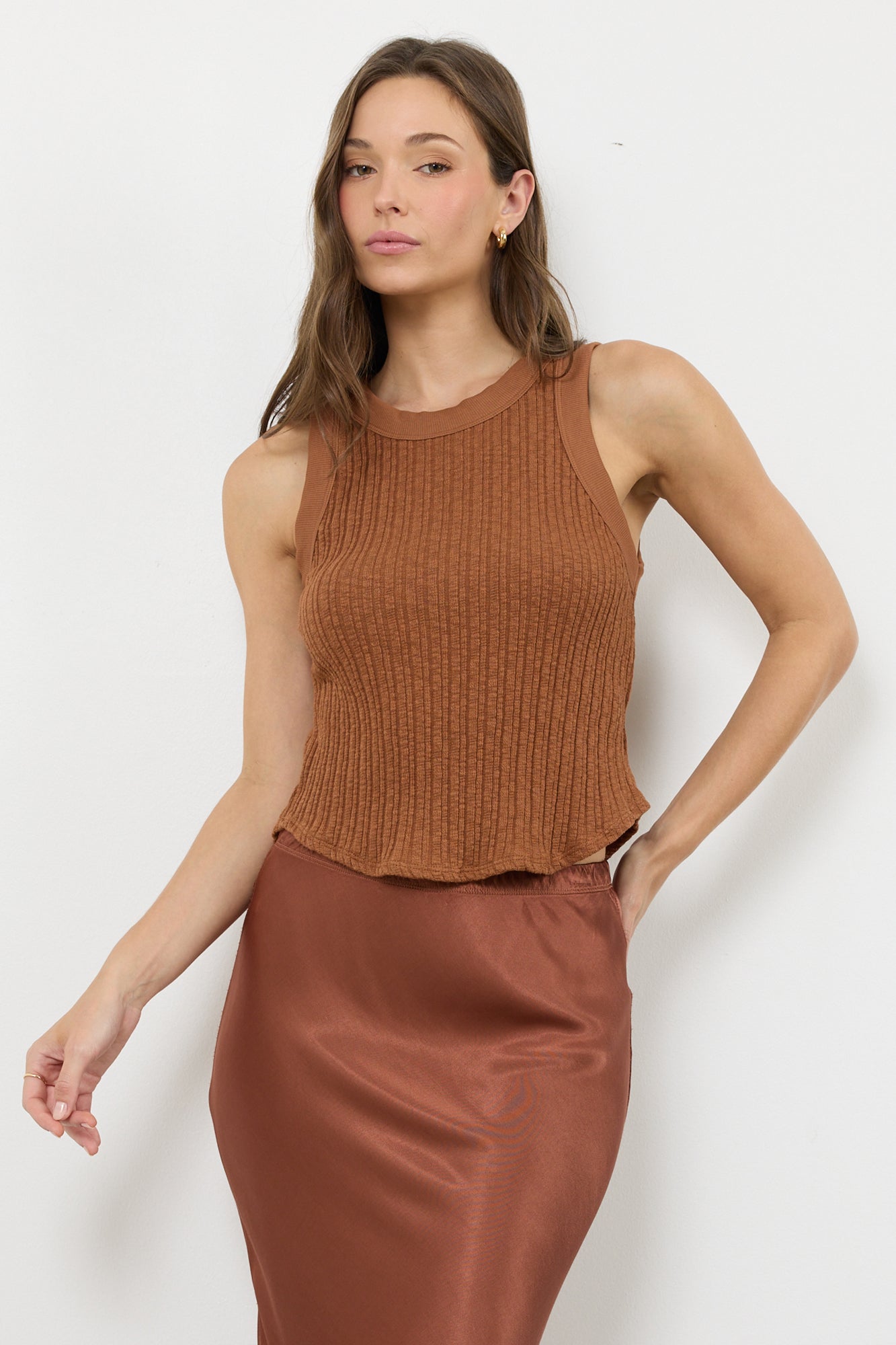 AIDA VARIEGATED STRIPE RACERFRONT TANK