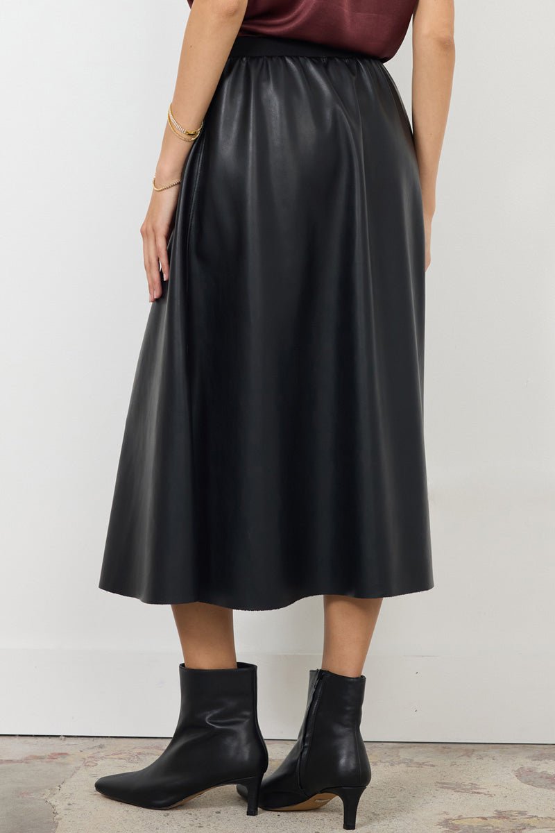 ELENNE VEGAN LEATHER LONG SKIRT