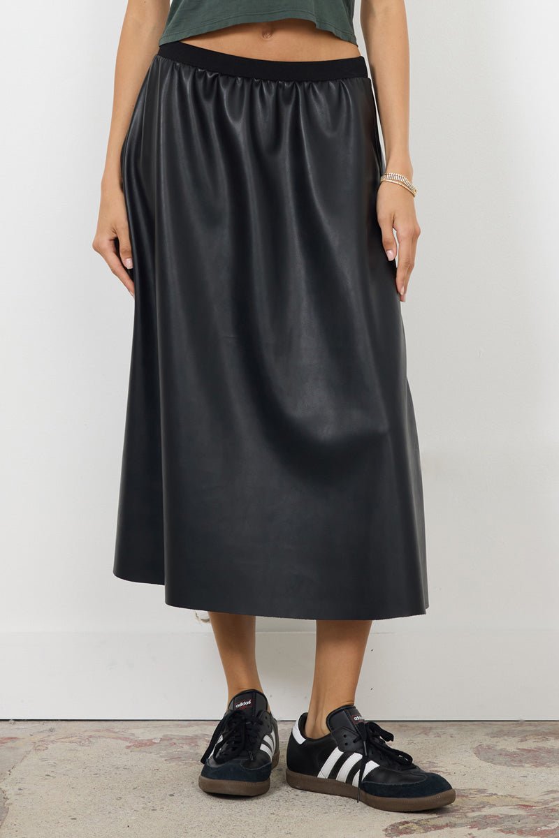 ELENNE VEGAN LEATHER LONG SKIRT