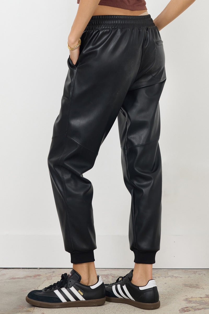 SHAY VEGAN LEATHER JOGGER