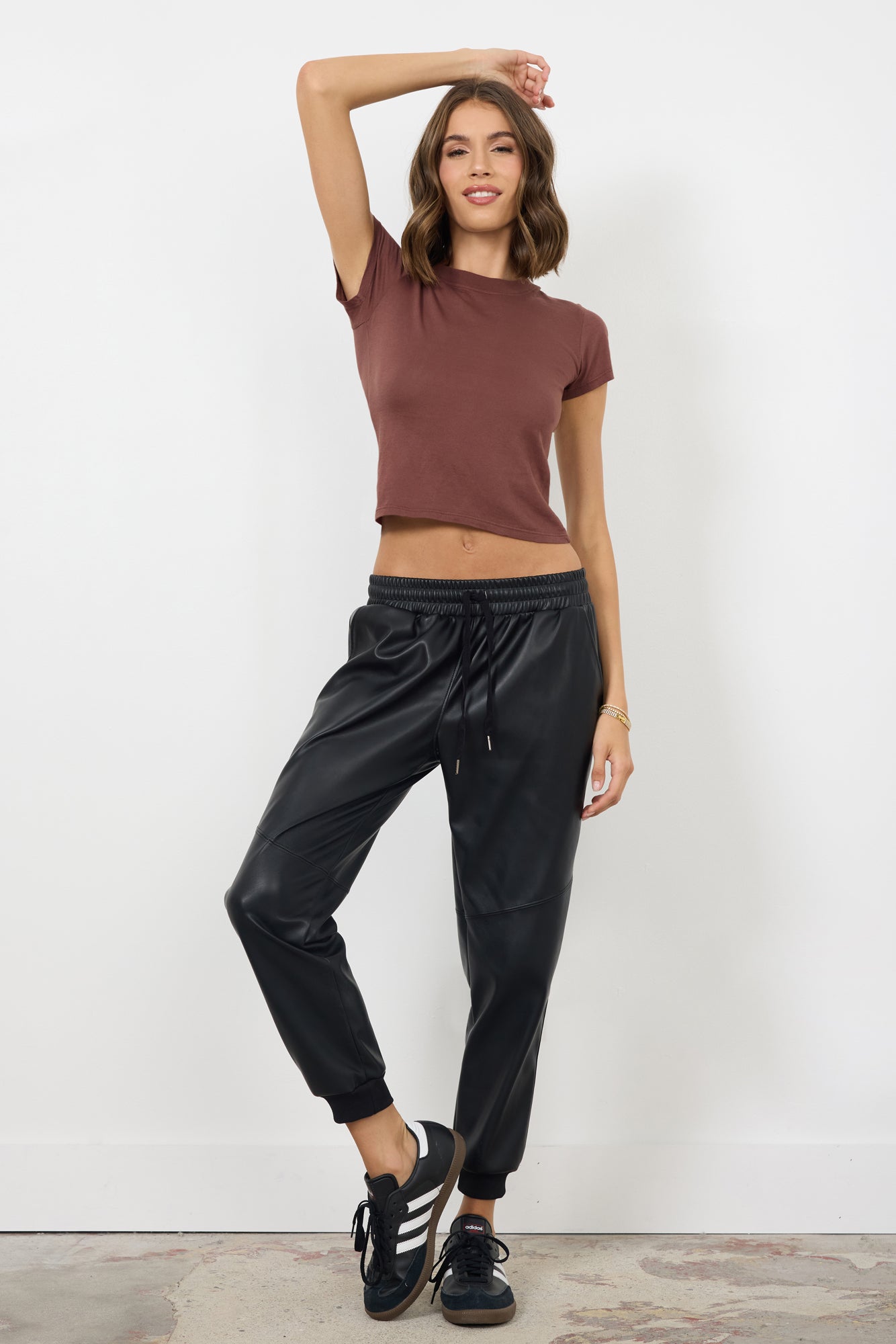 SHAY VEGAN LEATHER JOGGER