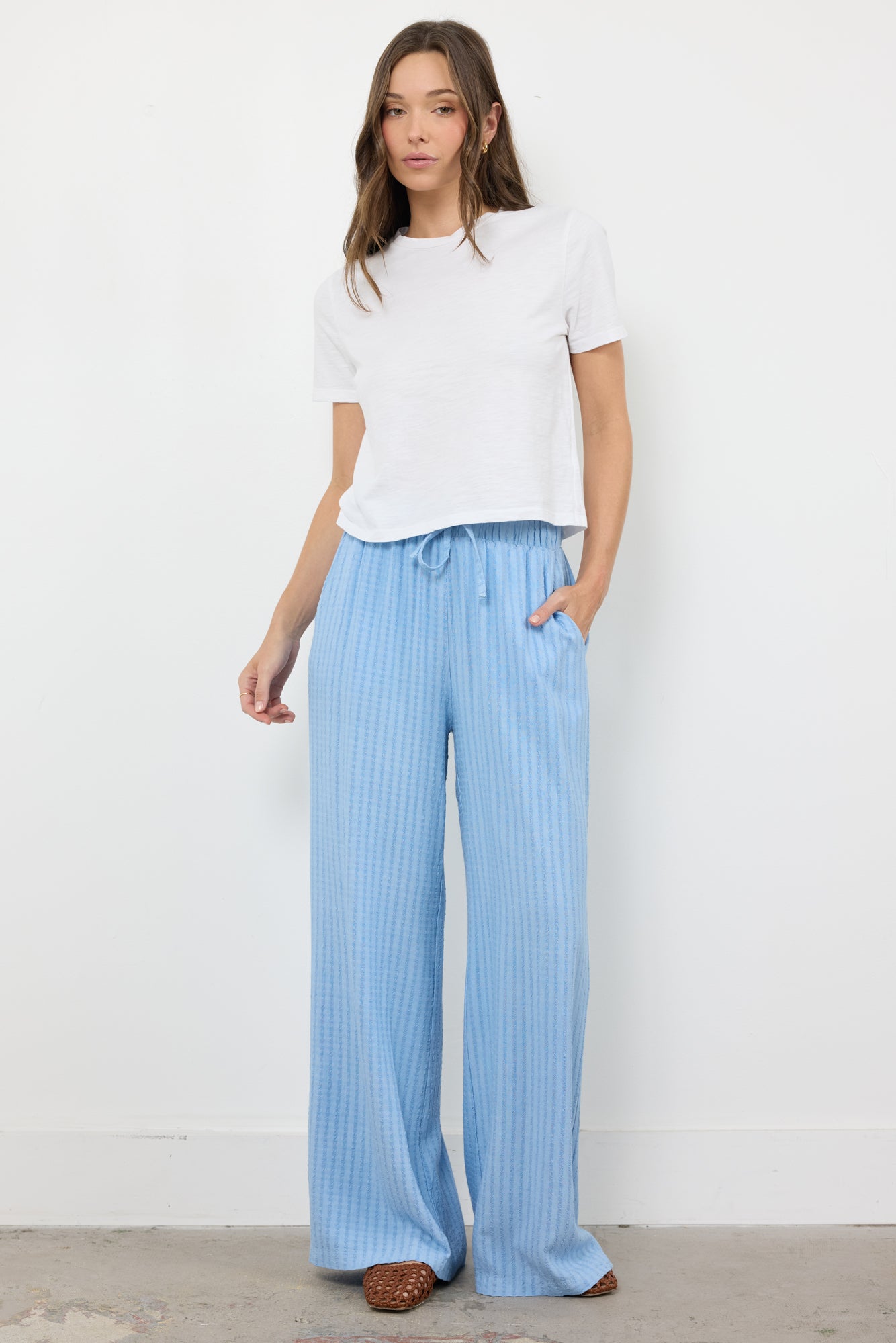 ZOLA STRIPE LINEN PANT