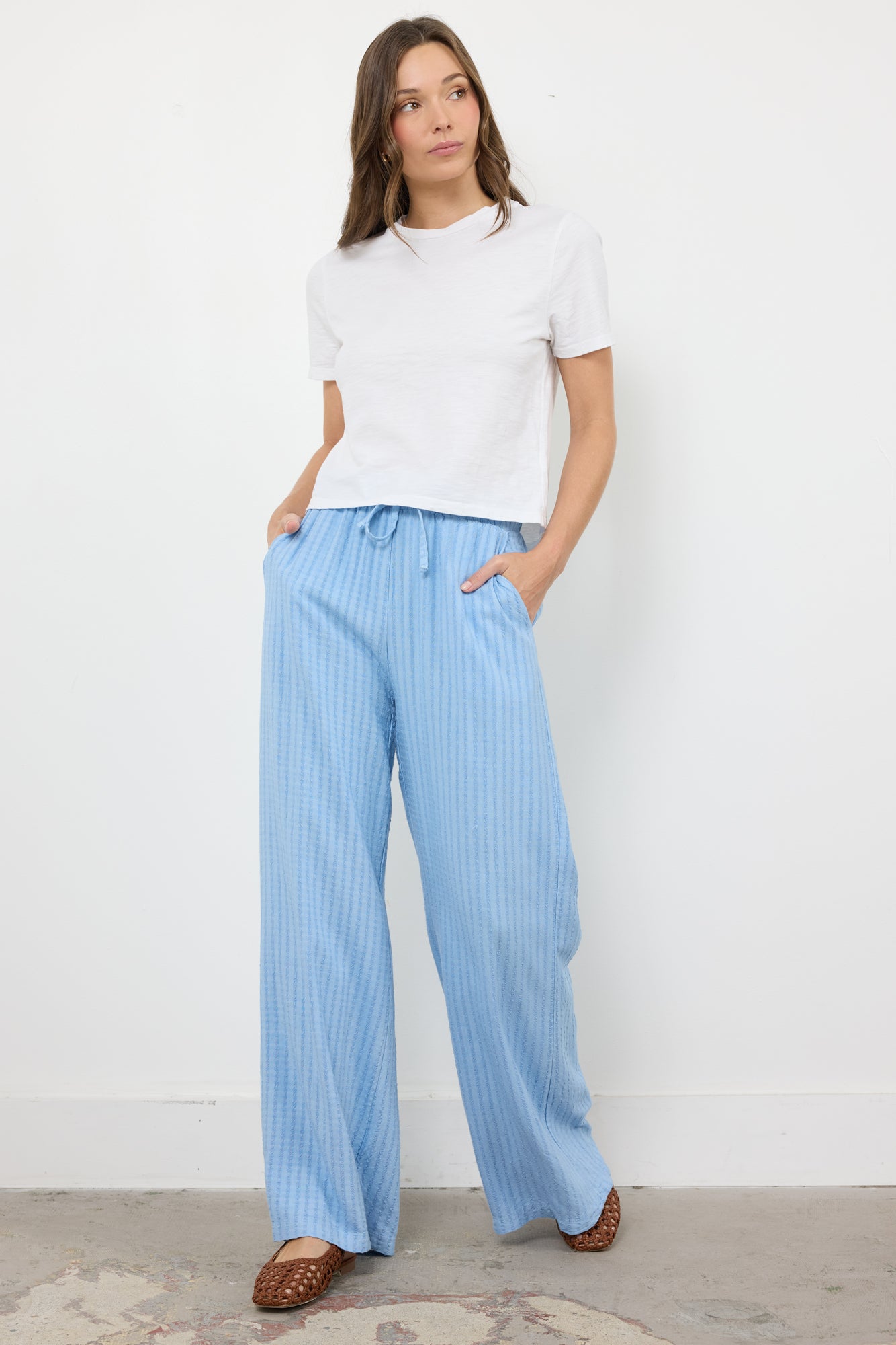 ZOLA STRIPE LINEN PANT