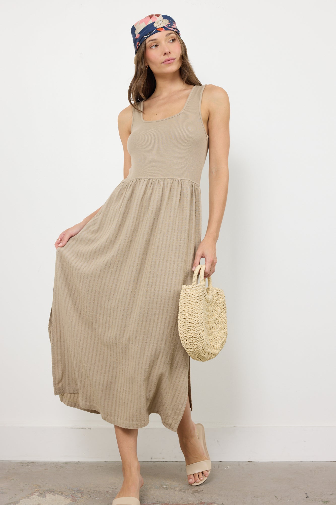 ALANNI STRIPE LINEN DRESS