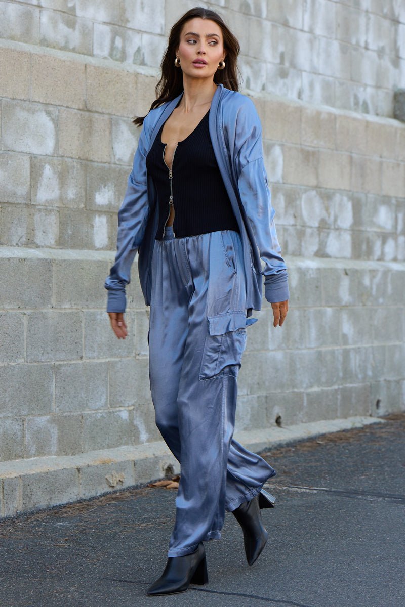 WIDE SILKY CARGO LONG PANT