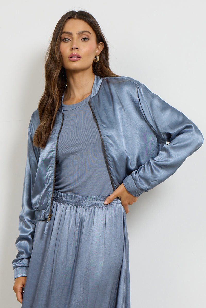 THE EIGHTIES SILKY BOMBER JACKET - (FINAL SALE)