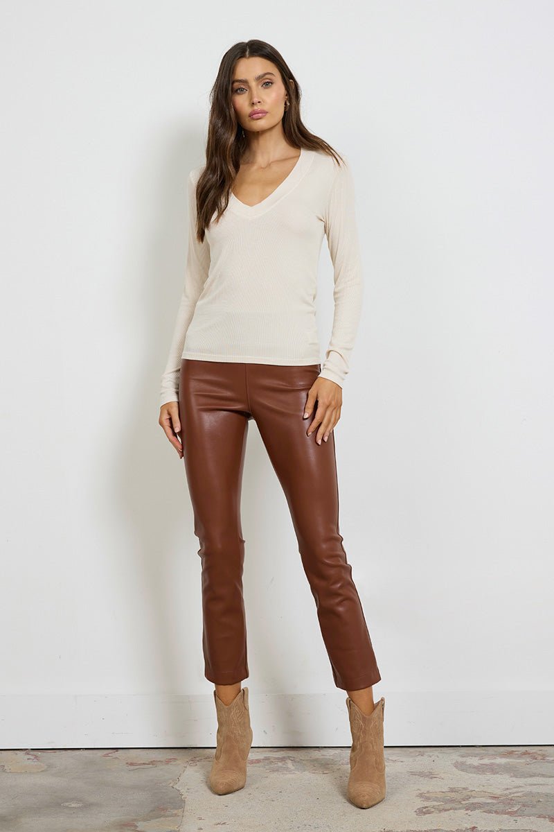 SURINA DEEP V NECK LONG SLEEVE TEE