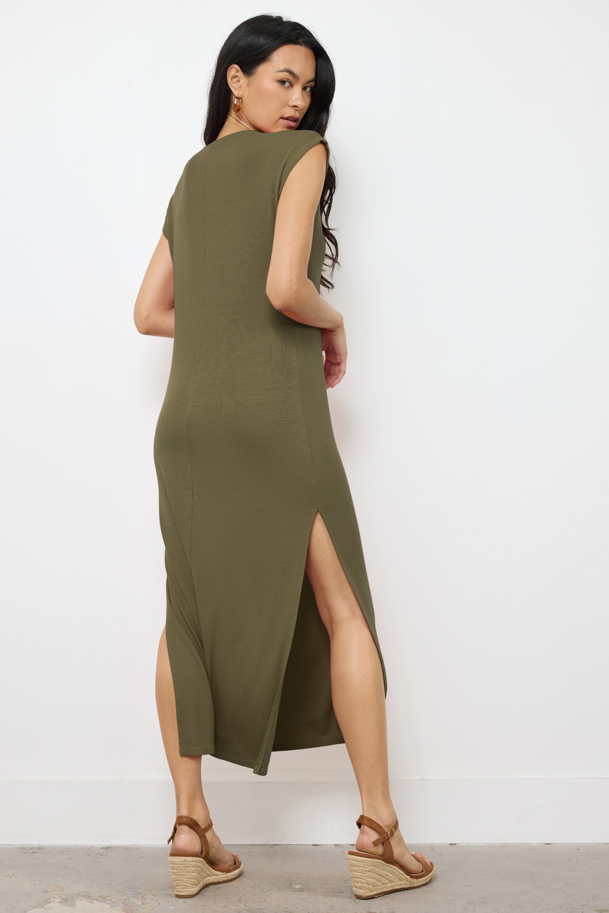 CELINE V NECK LONG DRESS
