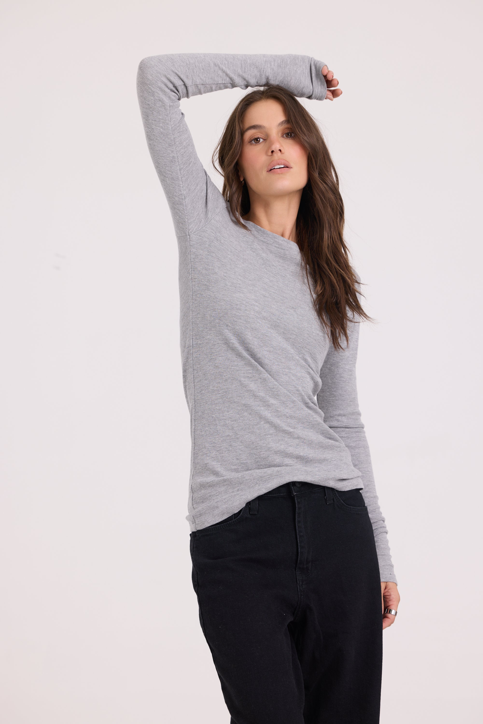 CLASSIC LONG SLEEVE WAFFLE KNIT