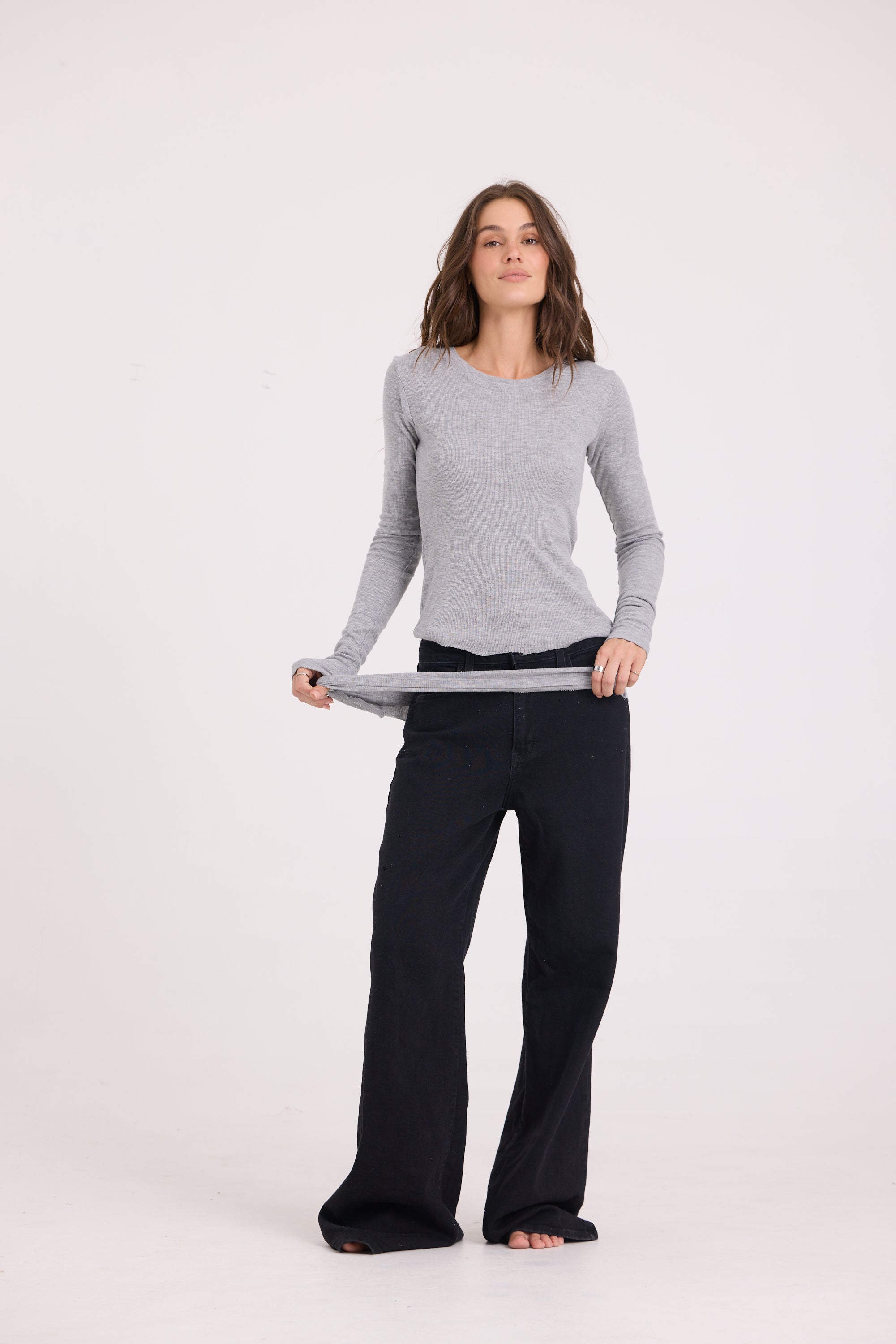 CLASSIC LONG SLEEVE WAFFLE KNIT
