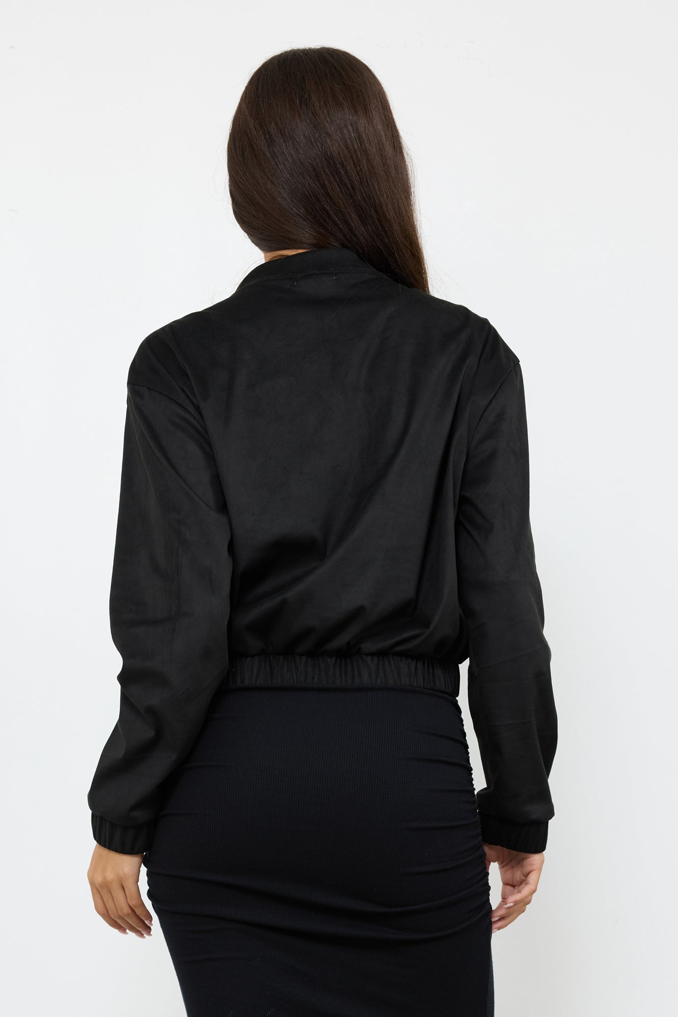 THE EIGHTIES VEGAN SUEDE BOMBER JACKET