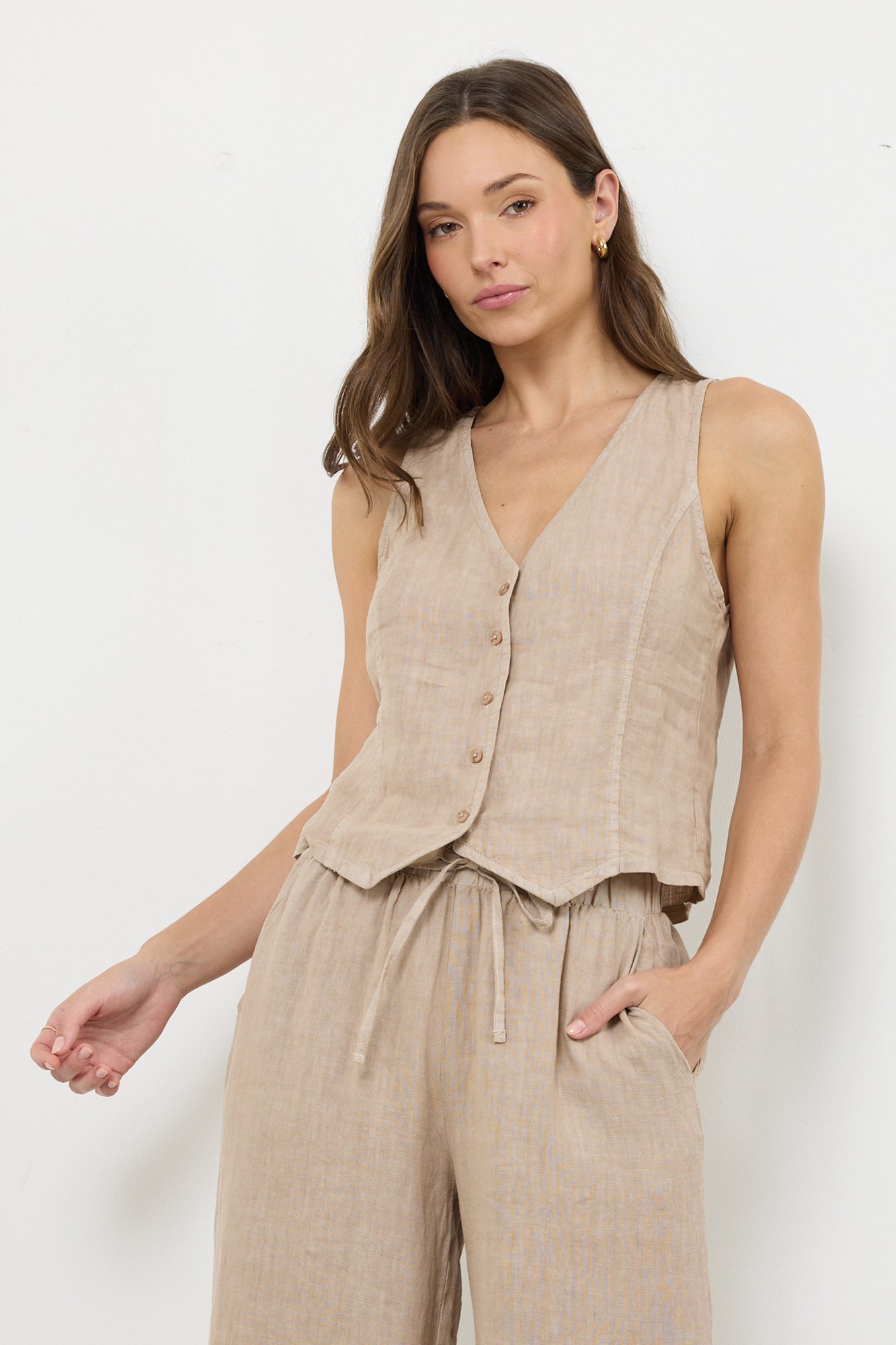 BAY WOVEN LINEN VEST