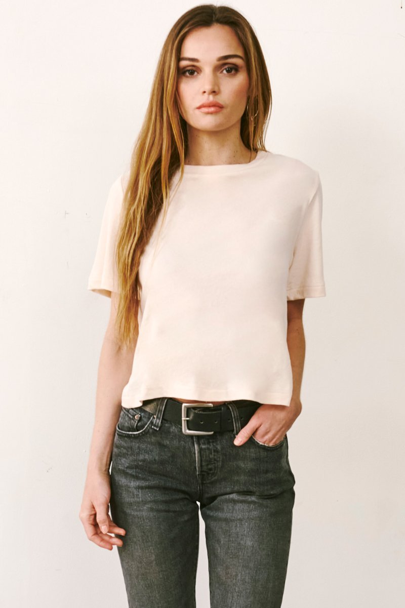 LAmade Crop Band Tee Angel Wing / L| Sustainably & Ethically La Made
