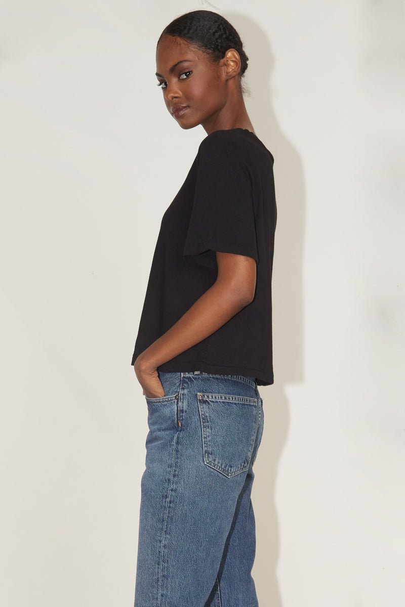 LAmade Crop Band Tee Black / S| Sustainably & Ethically La Made
