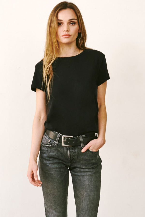 plain black tee for women