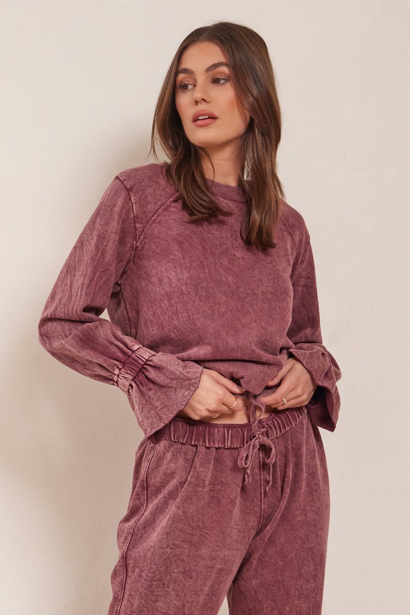 crew neck sweatshirt with sleeve detailing