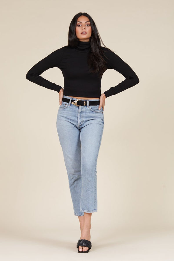 sustainable black turtleneck