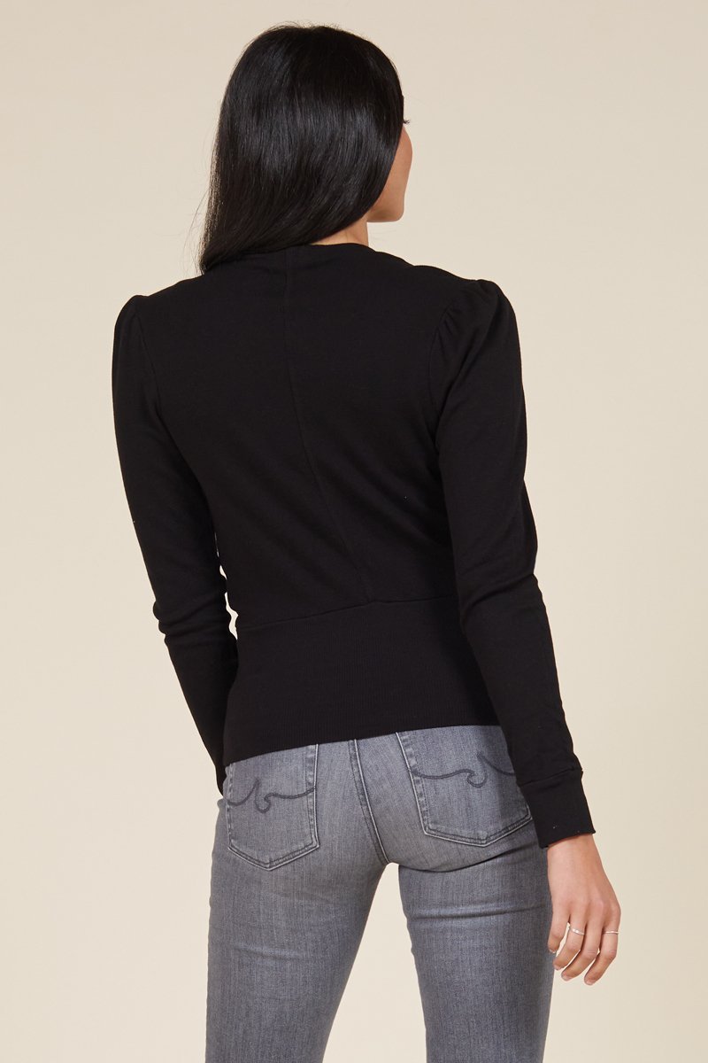 back view of black thermal top