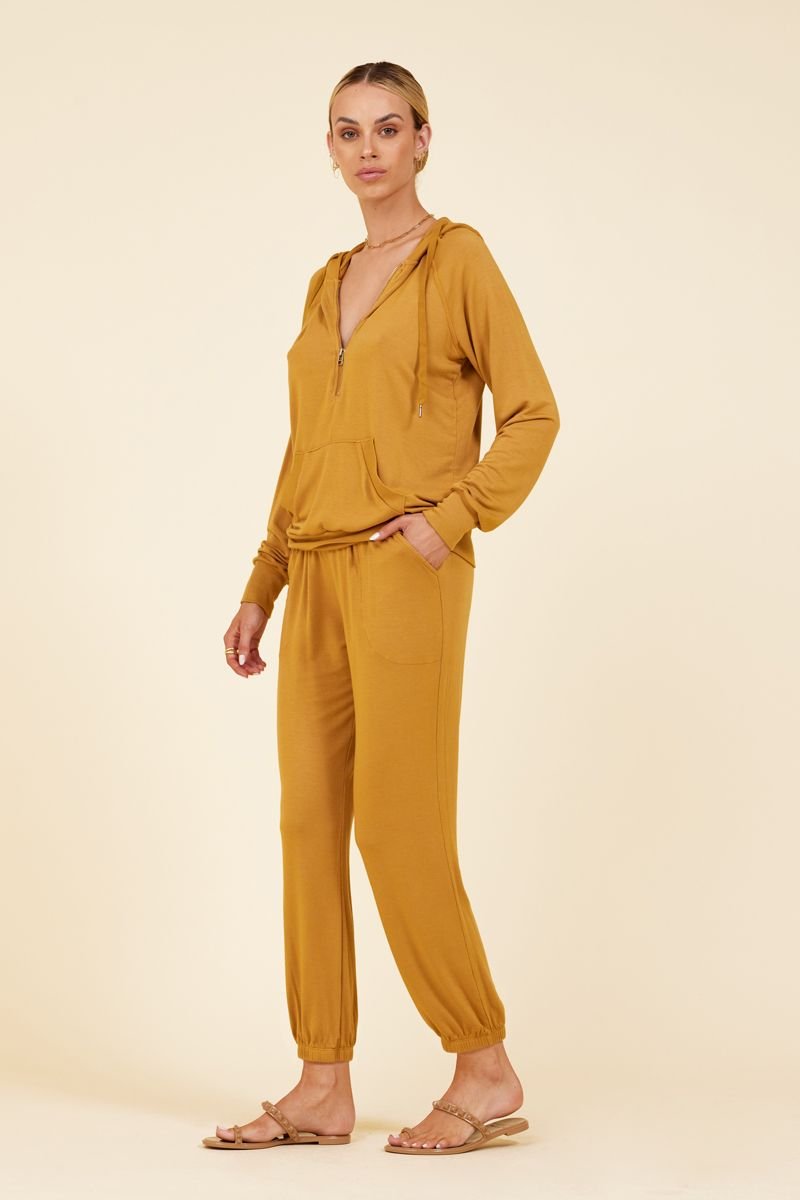 sustainable loungewear set with zip up hoodie and pant