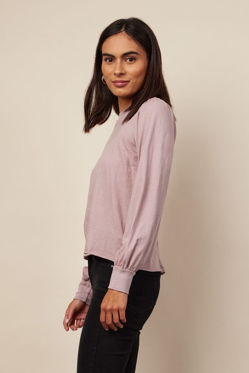 cotton puff long sleeve in nude